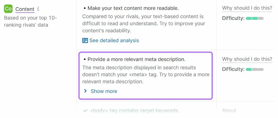 use the On Page SEO Checker
