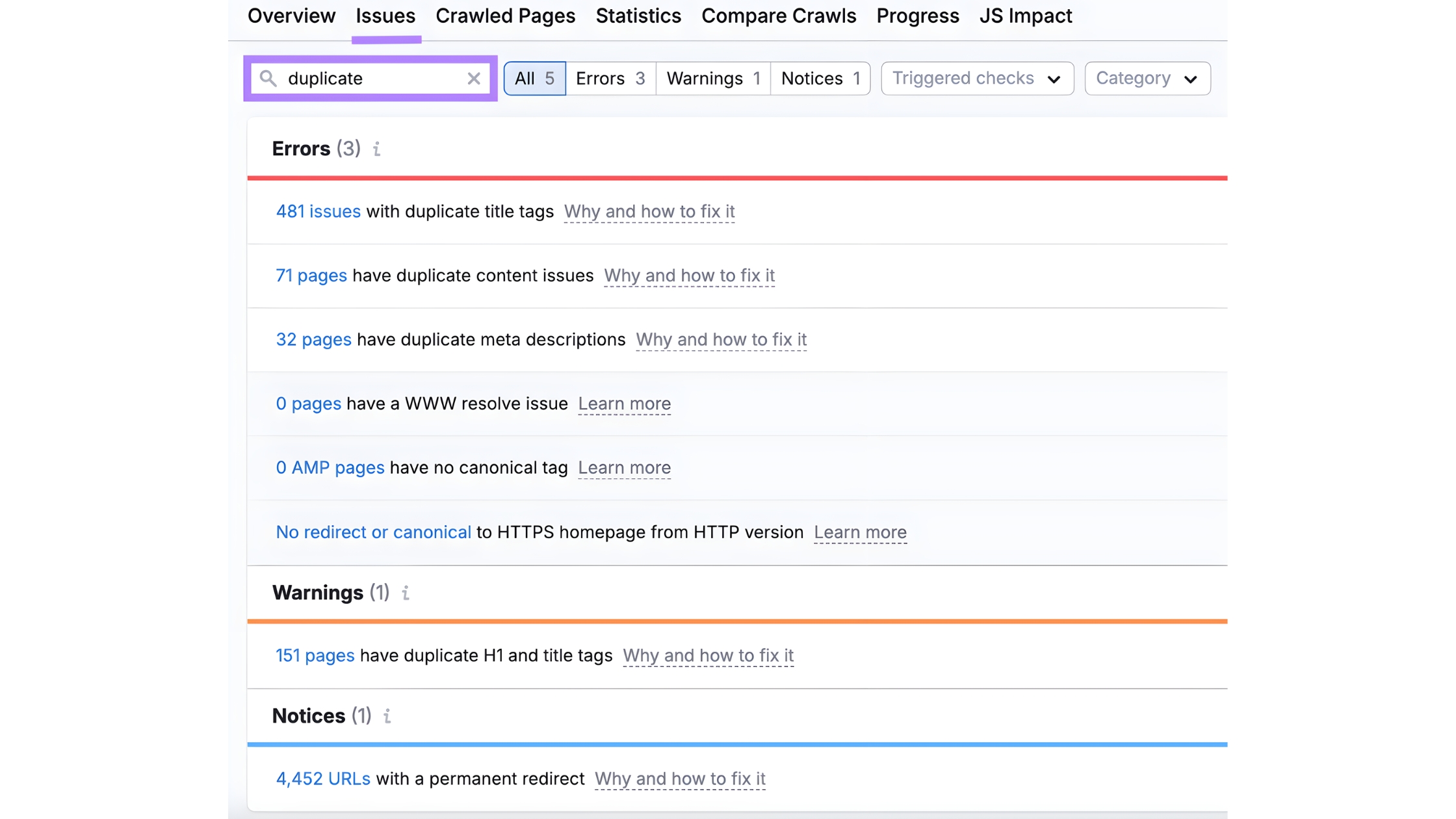 Detecting Duplicate Content Pages