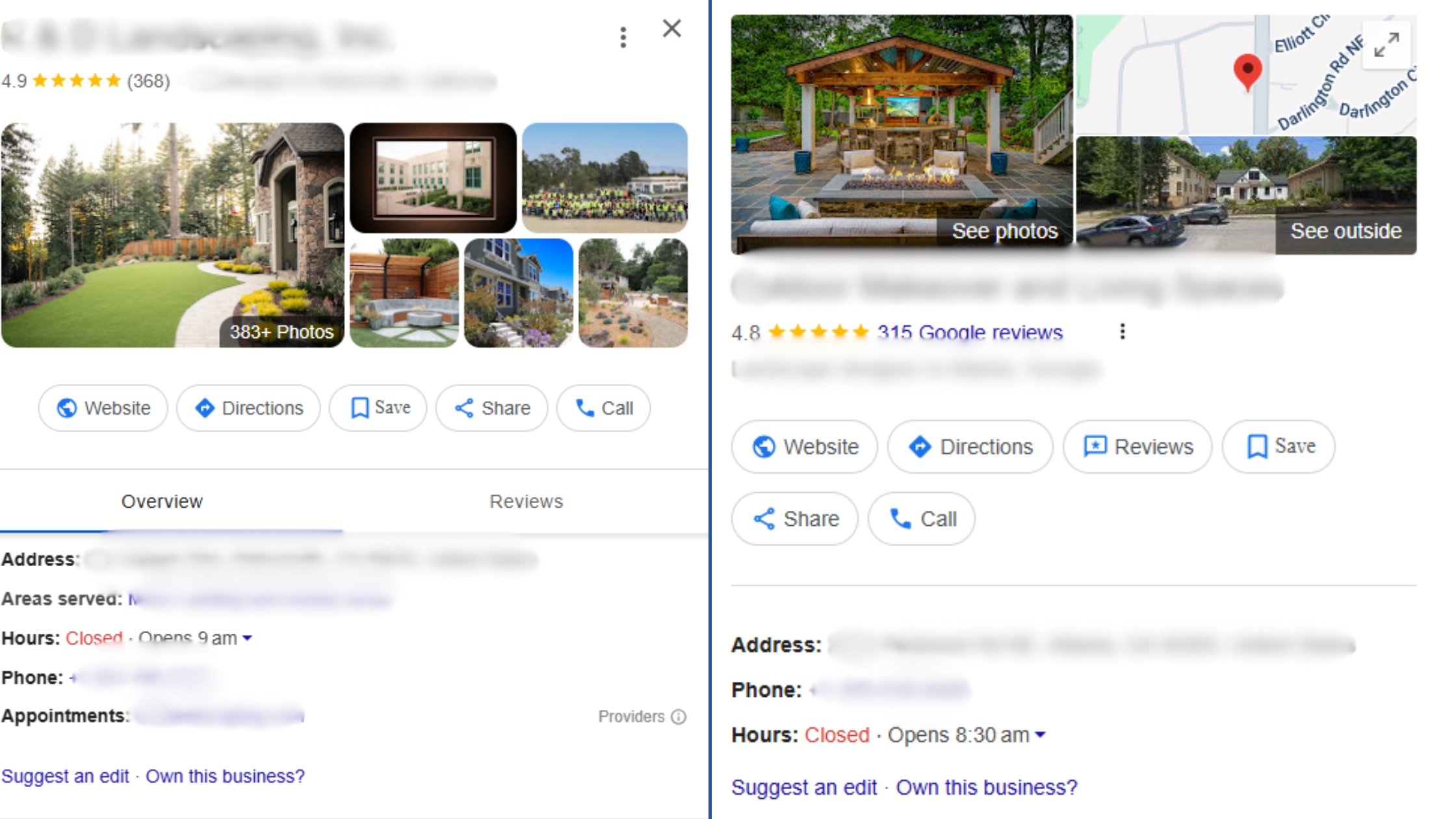 Optimized Google Business Profiles