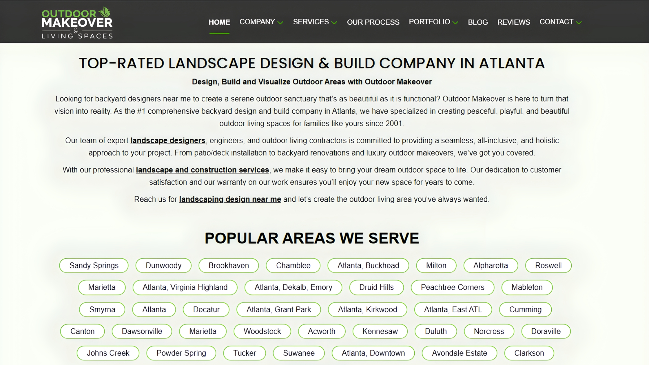 Location-Specific Service Pages Example