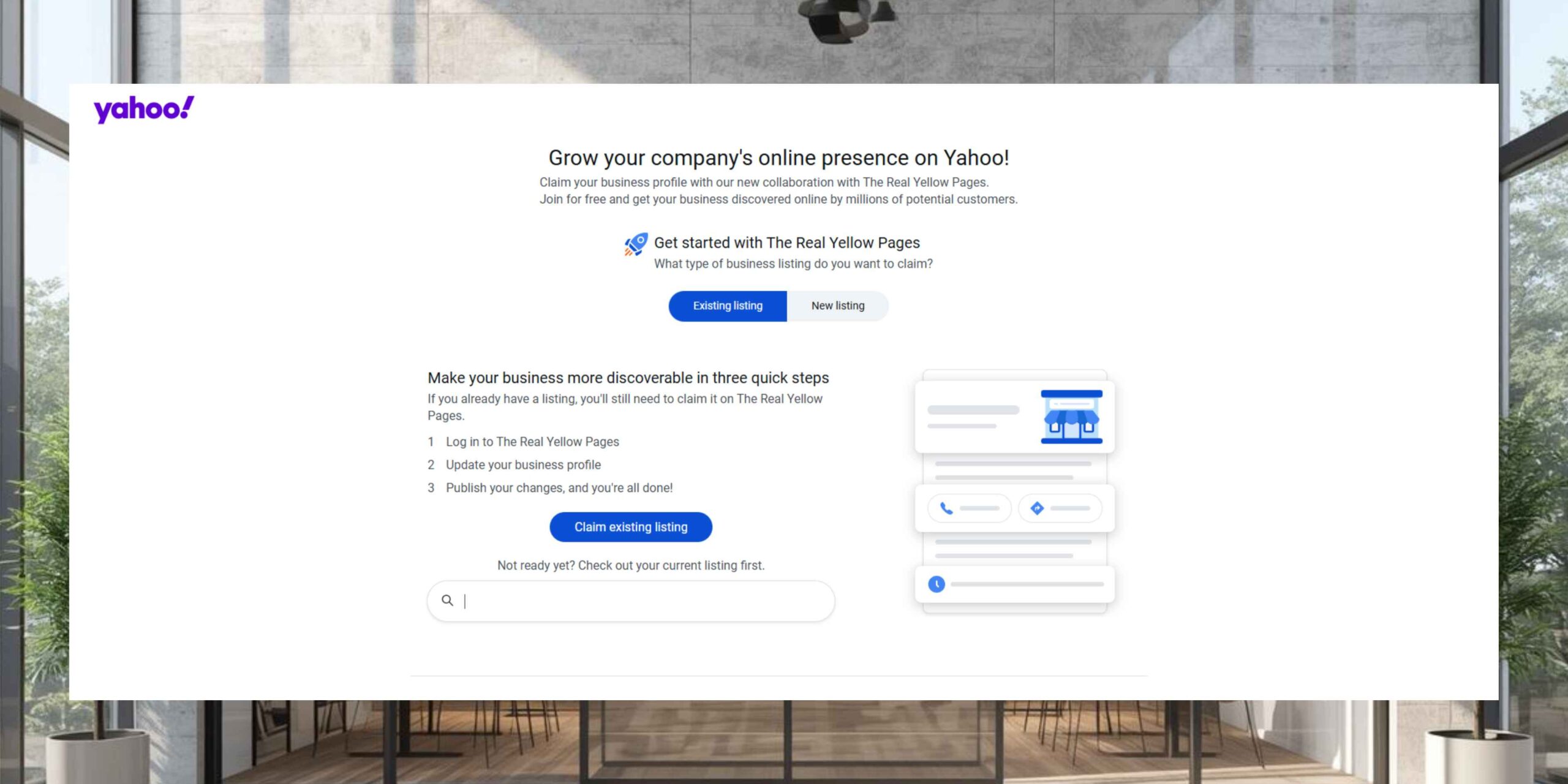 Steps to Claim an Existing Yahoo Business Listing