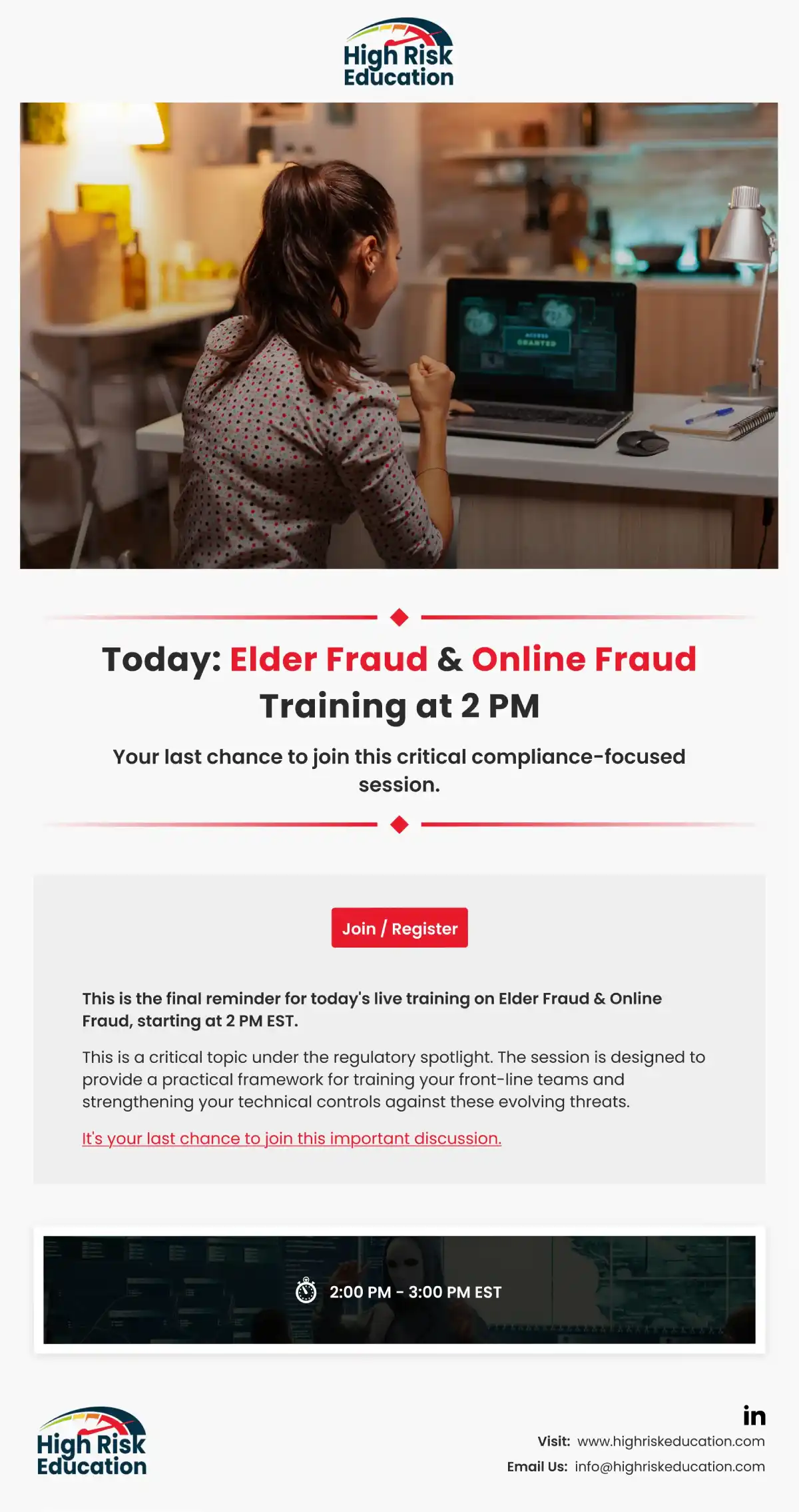 High Risk Education Last-Day Reminder Email Template Design High Risk Education Last-Day Reminder Email Template Design