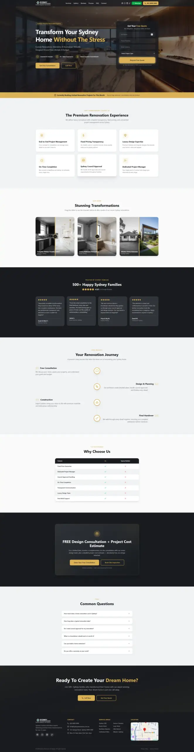 Sydney Extensions landing page Sydney Extensions landing page