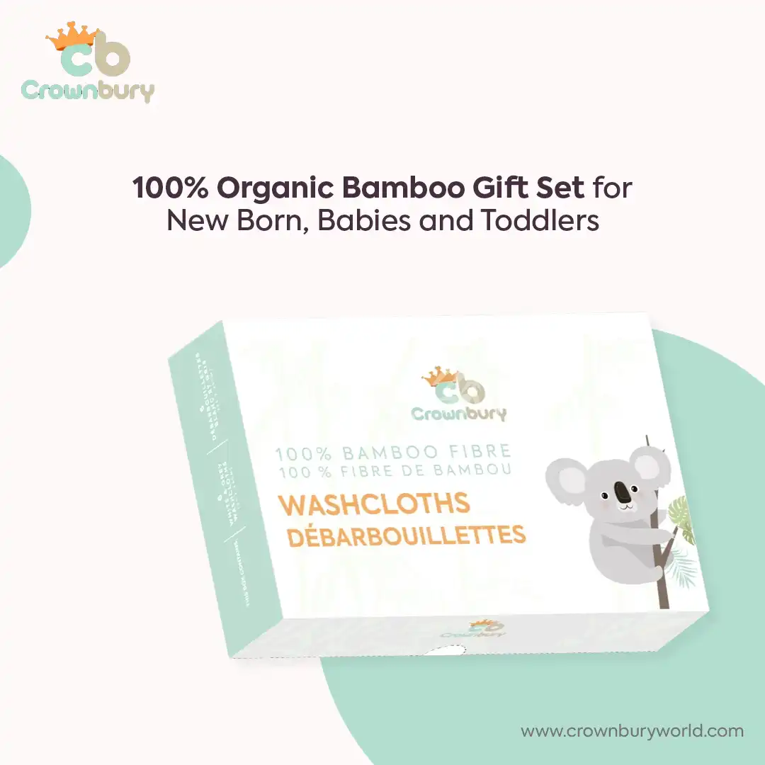 Crownbury Baby Products Social Media Post Crownbury Organic Bamboo Washcloths Baby Gift Set Social Media Product Post Design