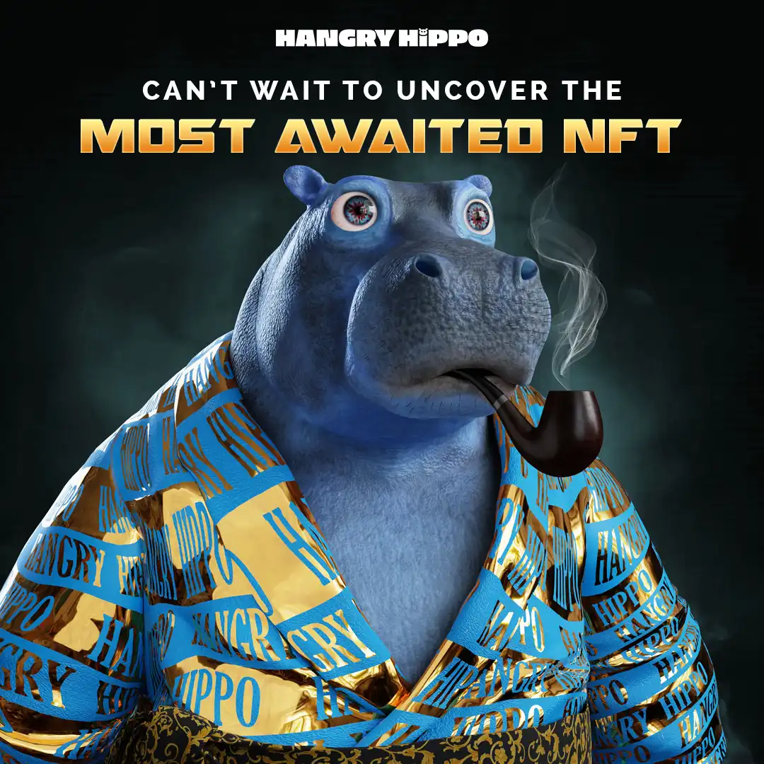 Hangry Hippo NFT Social Media Post Design Hangry Hippo NFT Social Media Post Design – Most Awaited NFT Campaign Creative