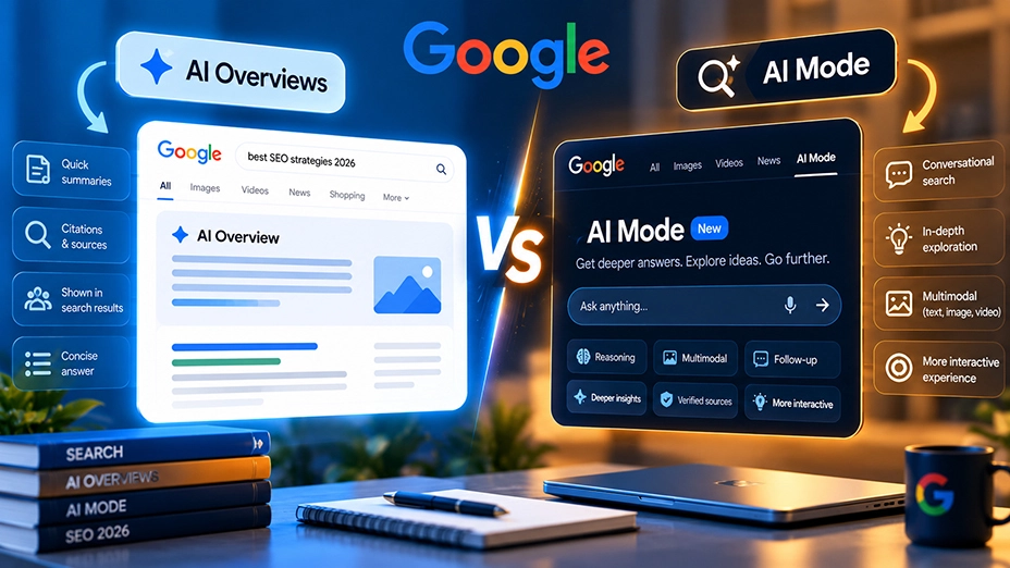 Google AI Overviews vs. Google AI Mode